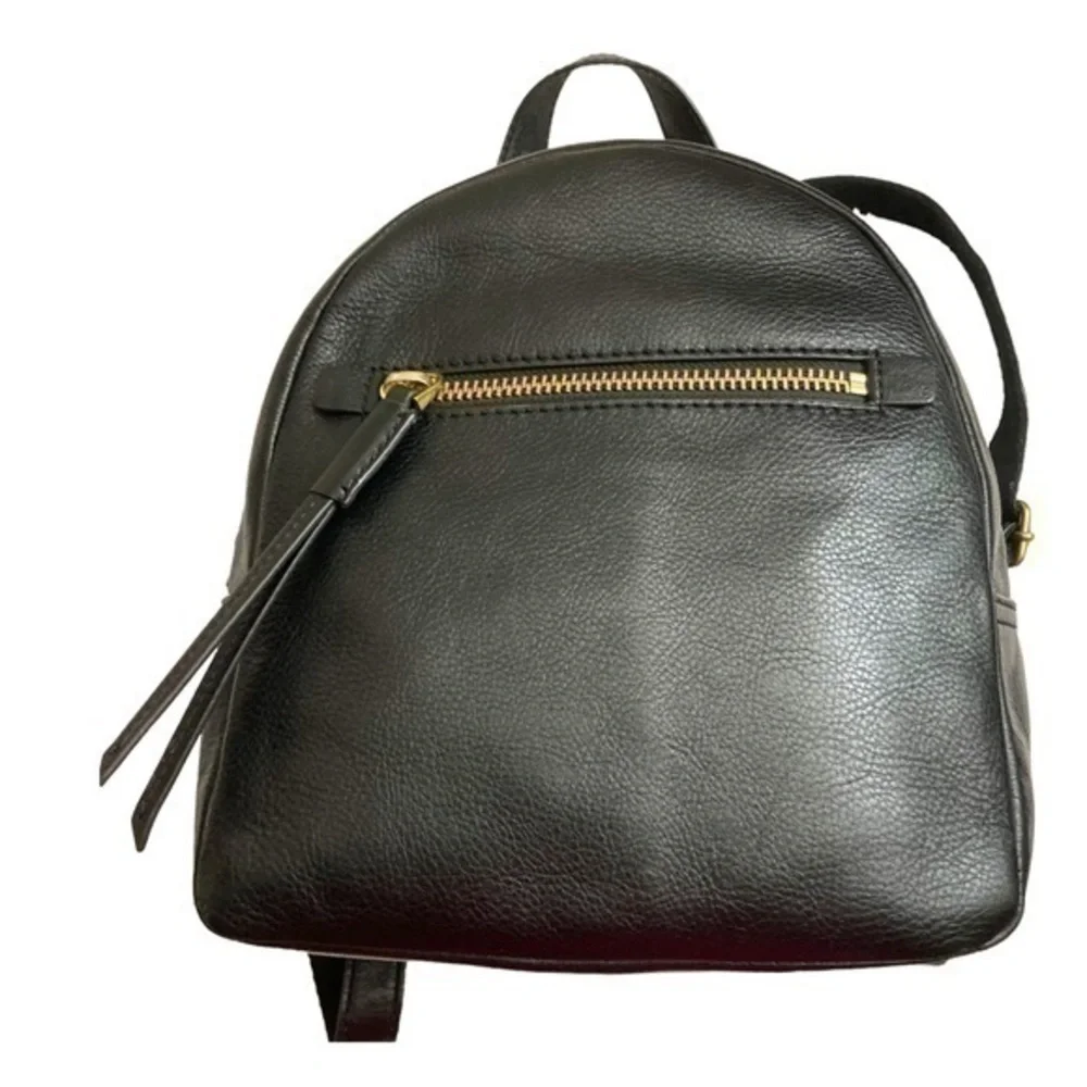 Fossil black leather backpack bag